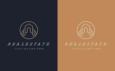 Building logo template with modern unique concept