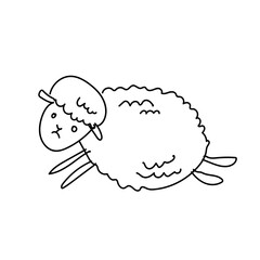 cute goat doodle childish hand drawn