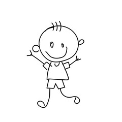 happy kids doodle childish hand drawn