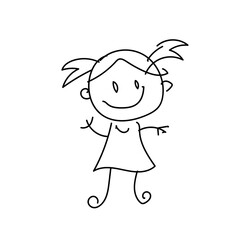 happy kids doodle childish hand drawn