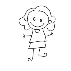 happy kids doodle childish hand drawn