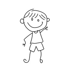 happy kids doodle childish hand drawn