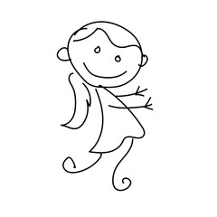happy kids doodle childish hand drawn