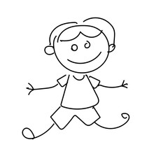 happy kids doodle childish hand drawn