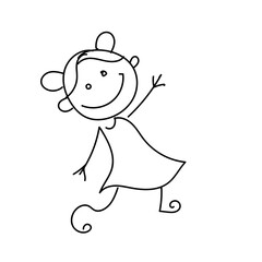happy kids doodle childish hand drawn