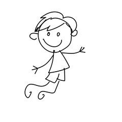 happy kids doodle childish hand drawn
