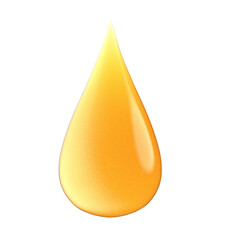 Drop of Yellow Liquid, oil. Transparent background, png