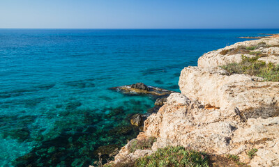 Fototapeta na wymiar Coast of Mediterranean Sea. Landscape of Ayia Napa