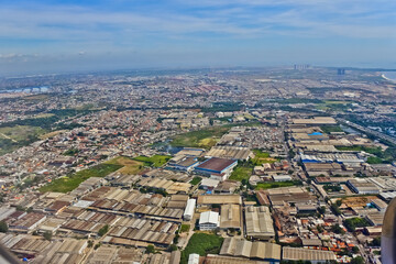 Fototapeta premium Jakarta Bay seen from the sky