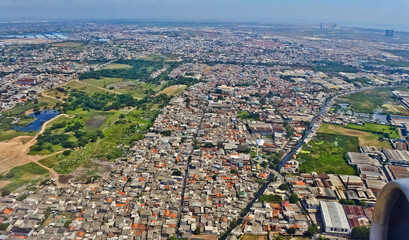 Jakarta Bay seen from the sky