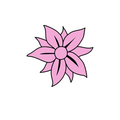 doodle of flat mini flowers