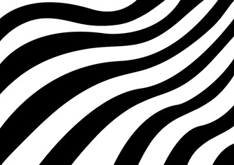 zebra skin background wavy black and white lines 