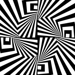 black white abstract geometric op art pattern