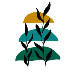 abstract scandinavian foliage decoration