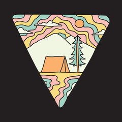 Camping colorful graphic illustration vector art t-shirt design