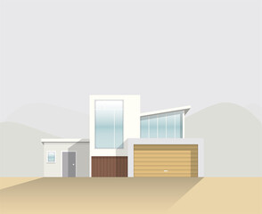 Minimalist retro house illustration