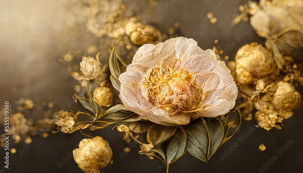 Aufkleber the withered flowers of the rose are depicted on a background of gray. 3d rendering