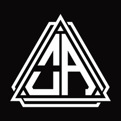 OA Logo letter monogram with triangle shape design template
