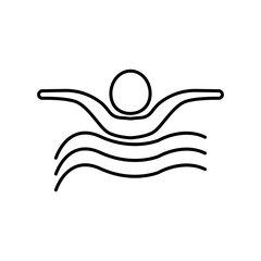 Swimmer line icon illustration. icon related to swimming. Simple design editable