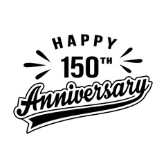 Happy 150th Anniversary. 150 years anniversary design template. Vector and illustration.