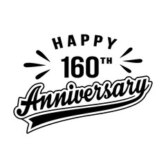 Happy 160th Anniversary. 160 years anniversary design template. Vector and illustration.