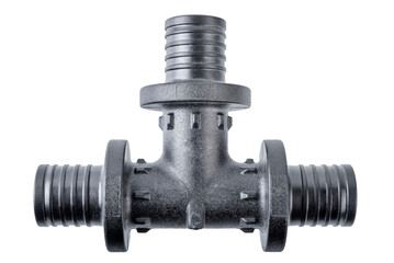 Plumbing Accessories, Extension Nipple, brass and stainless steel on a white isolated background