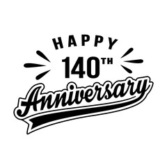 Happy 140th Anniversary. 140 years anniversary design template. Vector and illustration.