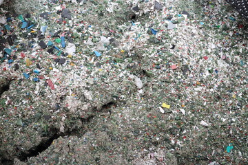 construction waste in a container in the industrial area