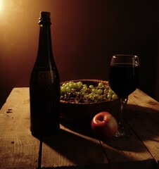 still life with wine