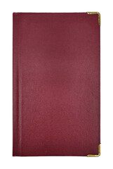 Old red leathered notebook