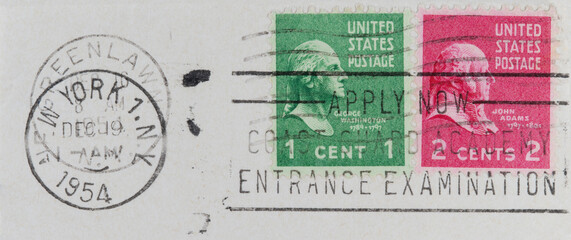 stamp briefmarke vintage retro gestempelt frankiert cancel papier paper usa amerika america new...