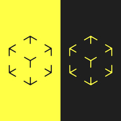 minimalistic cube icon in 3d in two color options