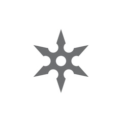 Fototapeta na wymiar eps10 grey vector Ninja shuriken throwing star abstract icon isolated on white background. Metal shuriken symbol in a simple flat trendy modern style for your website design, logo, and mobile app