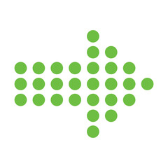 minimalist arrow symbol made of dots