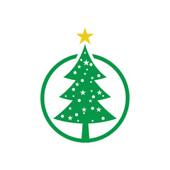 Pine tree illustration vector flat design template