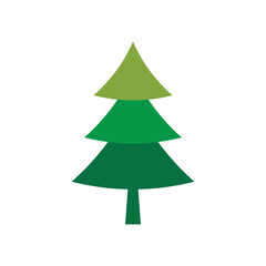 Pine tree illustration vector flat design template