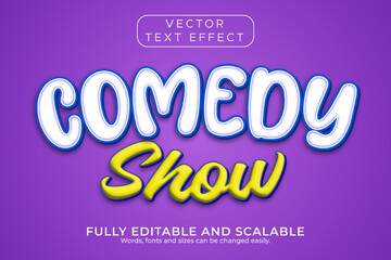 comedy show text effect with purple background