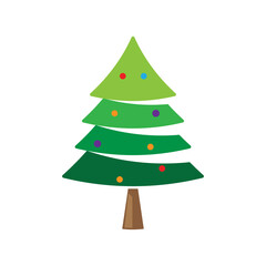 Pine tree illustration vector flat design template