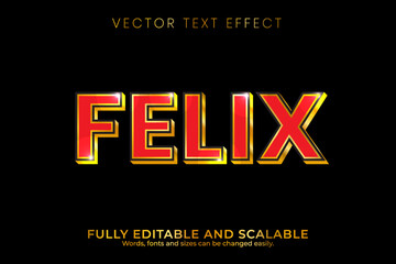 Felix 3d text effect with black background