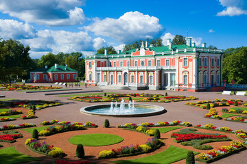 Kadriorg Palace and flower garden with fountains in Tallinn, Estonia - 535590195