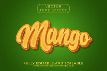 Mango text effect yellow with green background