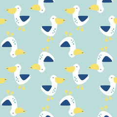 SEAGULL SEAMLESS REPEAT PATTERN IN EDITABLE VECTOR FILE