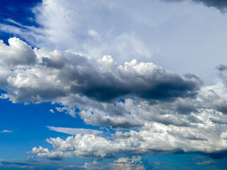 The blue sky in the morning and the floating clouds