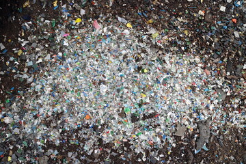 construction waste in a container in the industrial area