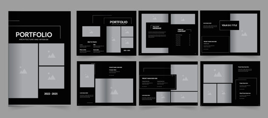 Architecture & Interior  portfolio design or  portfolio design template - obrazy, fototapety, plakaty