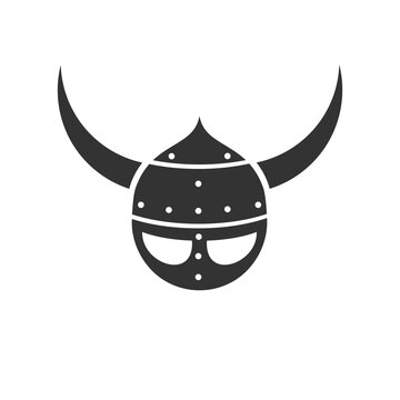 Illustration of a Viking helmet isolated on a light background. Print. Vector