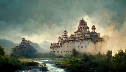 AI generated image of Hastinapura - the ancient  kingdom of the Kuru clan from the epic Mahabharata 