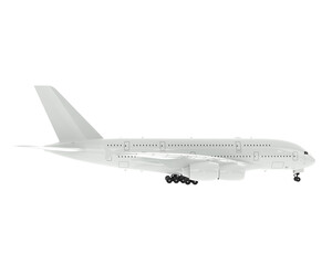 Flying airplane on transparent background. 3d rendering - illustration