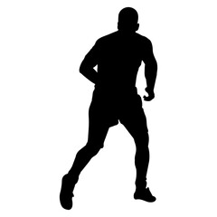 muscular sprinter runner  silhouette of a man sprinting
