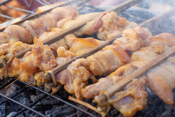 Chef prepares food for sale to customers